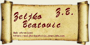Željko Beatović vizit kartica